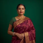 A Regal Indian Woman Embodying Heritage with a Traditional Saree | saree profile pic ai prompt