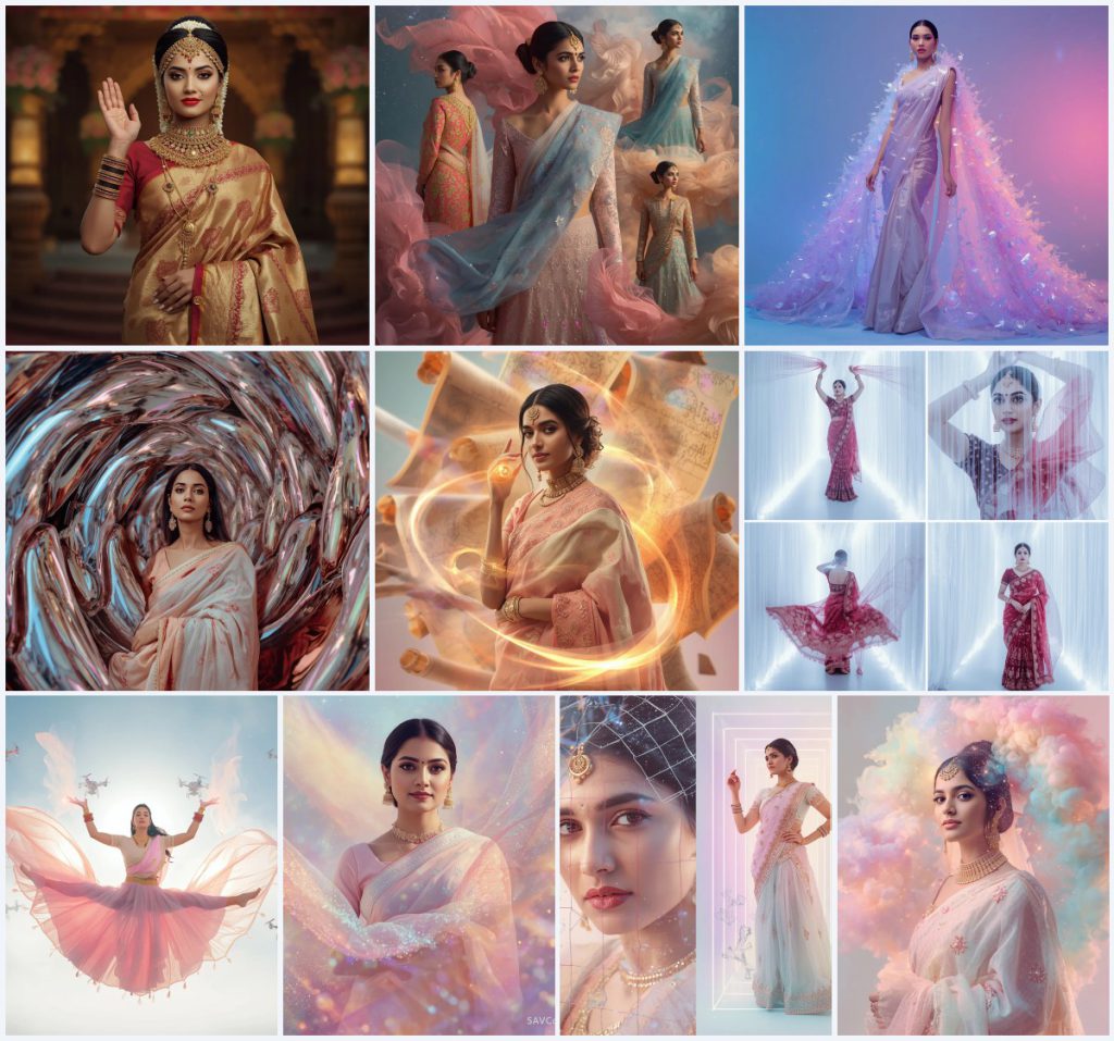 Best 10 Retro Style Prompt for Gemini Girl in Saree in Hindi | prompt for Gemini AI girl