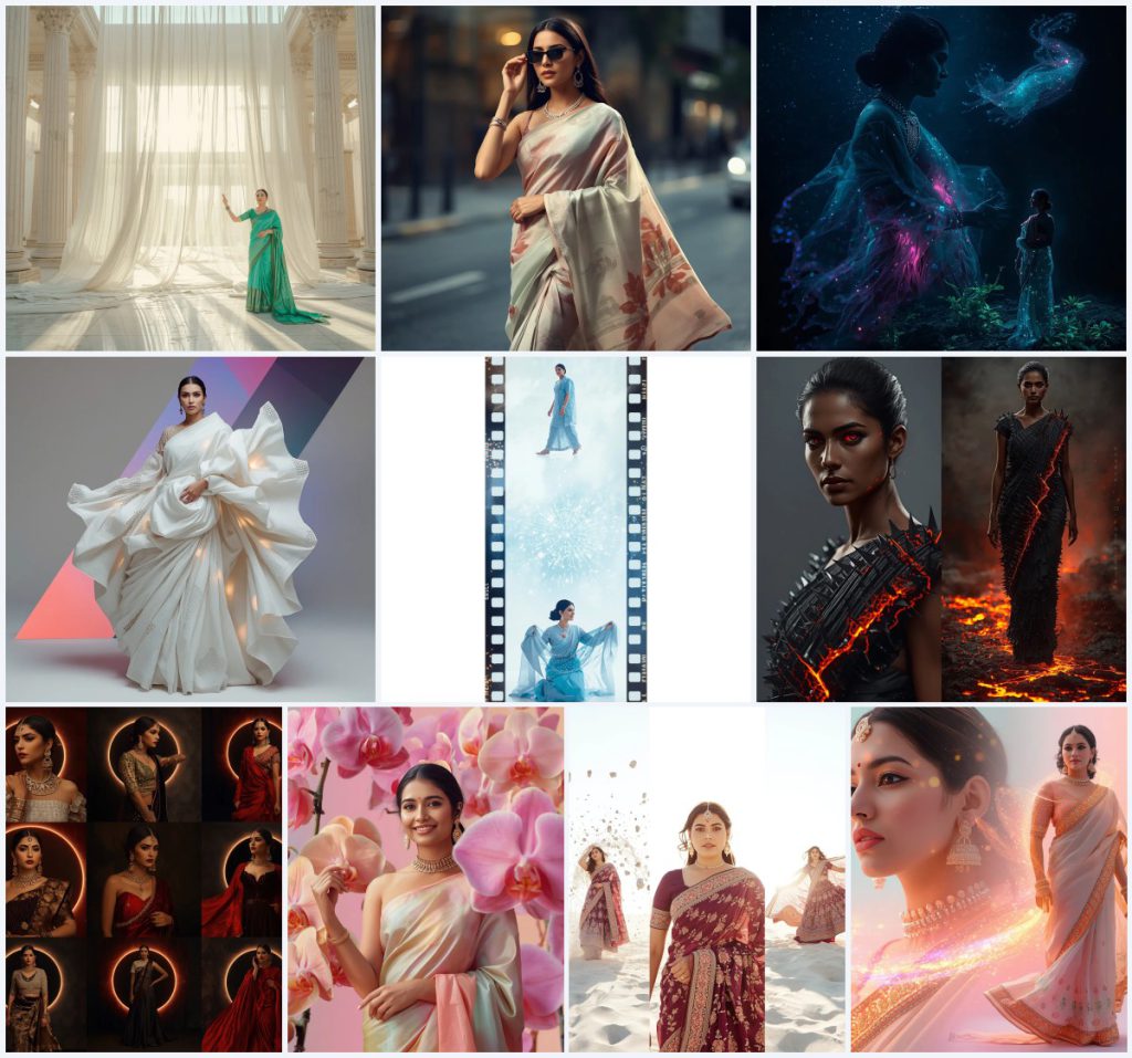 Best 10 Traditional Saree Prompt in English Images for Clarity | retro style prompt for gemini girl in saree copy and paste